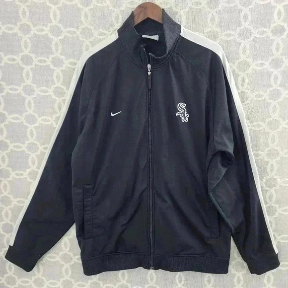 Nike X Chicago White Sox Full Zip Black Track Sweatshirt  Men's  XL - Picture 1 of 8